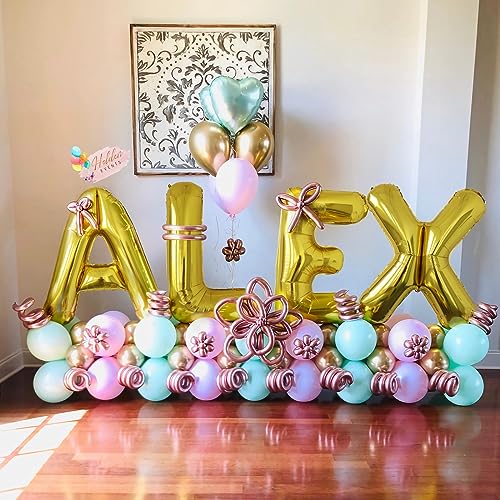 Image of Letter Balloons Gold Party Balloon - 40 Inch Large Gold Letter X Balloon, Letter Balloon Birthday Decorations, Balloon for Women Men Anniversary Party Decorations Supplies