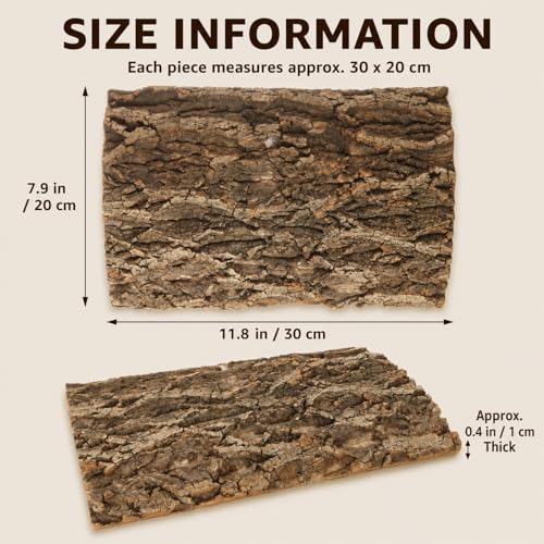 Image of RHBLME 4 Pack Cork Bark, 11.8 inch L x 7.8 inch W Cork Bark for Reptiles, Cork Bark for Terrarium, Reptile Tank Background Terrarium Backdrop Wall Decor Natural Reptile Climbing Mat