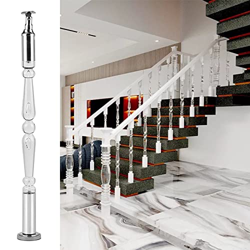 Barreaux de rampe d'escalier intérieurs en acrylique transparent avec vis et patins