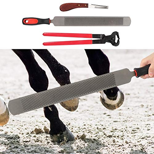 eecoo Farrier Tools Horse Hoof Trimmers Kit, Professional Rasp Hoof Cutter & Metal Shears Hoof