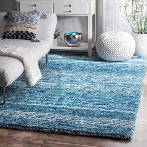 Image of Shaggy Rugs 6 x 8 Feet Soft and Cozy Carpet for Living Room & Hall, Bedroom, and Kids Room Non-Slip, High Pile, Machine Washable, Perfect for Any Room (Sky Blue Multi)