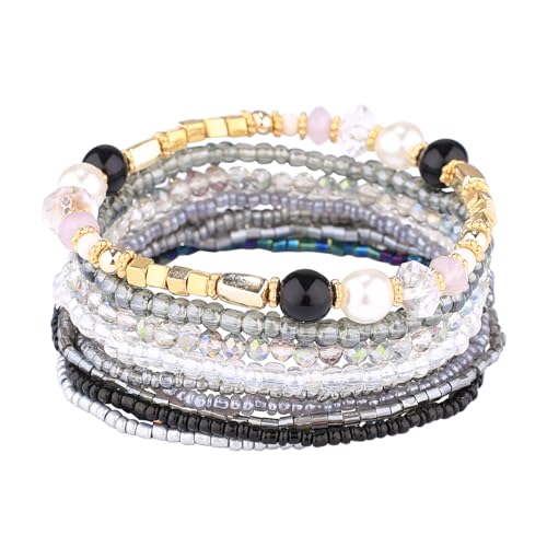 6 sets Bohemian Multilayer tassels bracelet Handmade Wrap Bracelets Bangle Jewelry Bracelets for Women2