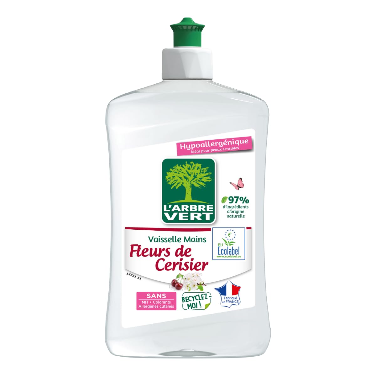 L'arbre vert - Liquido per stoviglie, motivo: fiori di ciliegio, ipoallergenico