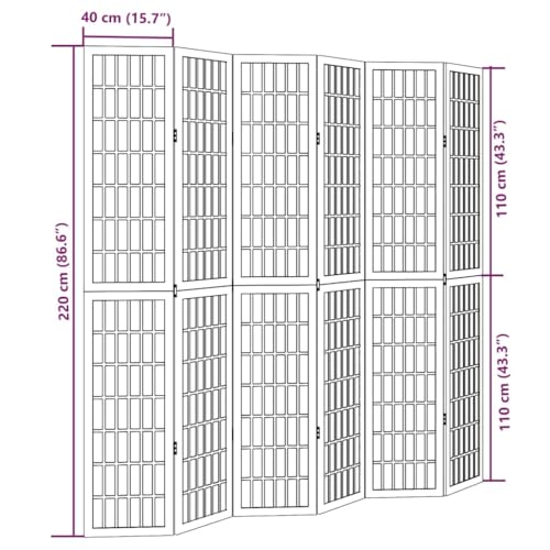 Paravent mobile pliable blanc à 6 volets pour cloison amovible de maison - 8