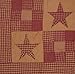 VHC Brands Ninepatch Star Queen Quilt 90Wx90L Country Patchwork Design, Burgundy