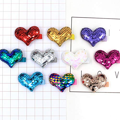 Pixnor 22 peças de presilhas de cabelo de lantejoulas, estrelas e corações jacaré grampos de cabelo