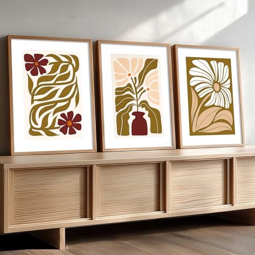 Image of kotart Boho Art Home Decoration Painting | Paintings With Frame For Living Room Bed Room Hotel Wall Decor Digital Reprint Set of 3 (19X25 inch)
