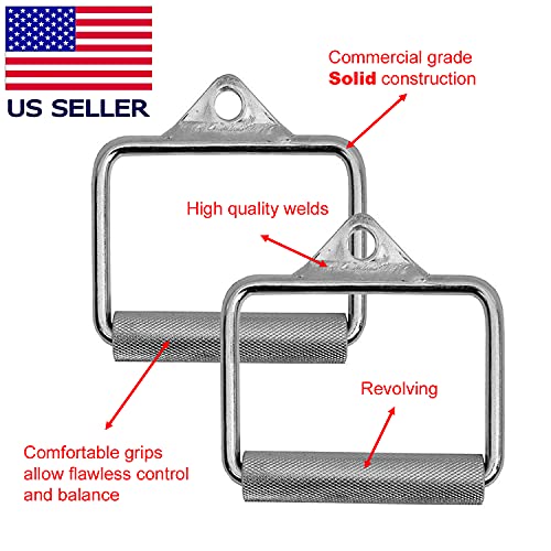 FITNESS MANIAC Deluxe Straight Barbell Bar Gym Cable Machine Attachments Bundle Pull Handle Pressdown Weightlifting Exercise Tricep Bar Combo 8PC Set - Thumbnail 7
