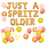 Just a Spritz Older Birthday Balloon Banner Kit – Orange Letter Foil Balloons with Latex Balloons, Citrus Theme Party Decoration for Girls Night Supplies