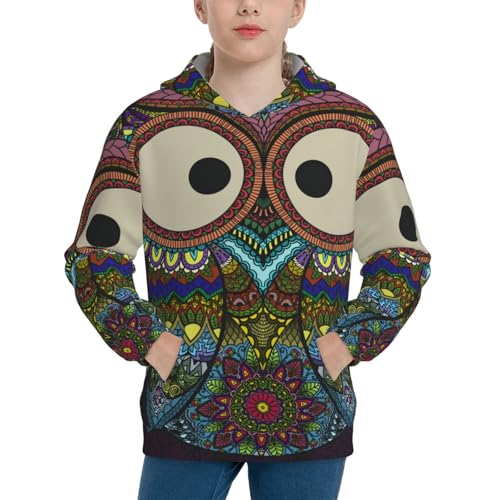 Boho Owl Kid Hoodies Boys Sweatshirts Girls Pullover with Pocket