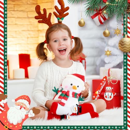 2 Pcs Sneeuwpop Kerstpluche Speelgoed JynxtoyZeal Schattige Sneeuwpop Pluche Decoratie Zachte Sneeuwpops Knuffel PVC Sleutelhanger Cartoon Sleutelhanger Geschikt voor Kerstdecoratie en Cadeaus - Afbeelding 5