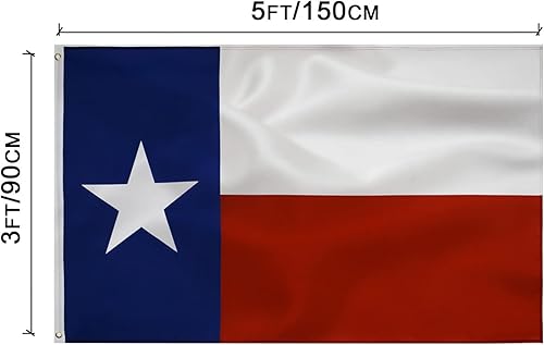 Miniatura 2 de 2 banderas del estado de Texas de 3 x 5 pies, bandera de Texas para exteriores e interiores, poliéster de calidad con bordes de doble costura de