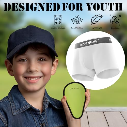 KOOPOW Youth Briefs Boys Compression Underwear with Soft Protective Athletic Cup, Boxer for Baseball, Football, Lacrosse2