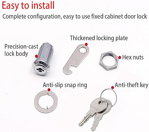 Miniatura 3 de Cerradura de leva para gabinete, cerraduras de leva iguales con llave de 1 pulgada (0.984 in), caja de herramientas para cajón, caja de