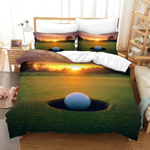 Housse de couette golf 3D hypoallergénique en microfibre douce - 3