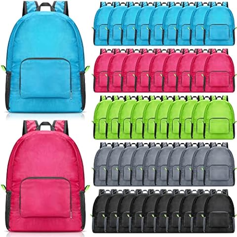 Eccliy 50 Pack Backpacks in Bulk 17 Inches Wholesale Back Pack Basic Backpack for adult Lightweight Outdoor Travel Bookbags(5 Colors) Cover