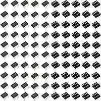 Youmile 50 Stück NE555P Precision Timer Single NE555 Timer IC NE555P Pulse Generator Single Bipolar DIP-8 + 50 Stück NE555 DIP-8 Socket