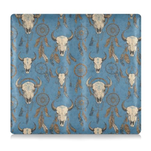 Car Registration and Insurance Holders Vintage Bisons Blue Print, PU Leather for License Documents Cards2