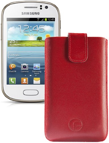 Favory Étui de protection en cuir avec languette d'extraction pour Samsung Galaxy Fame Lite S6790N Rouge