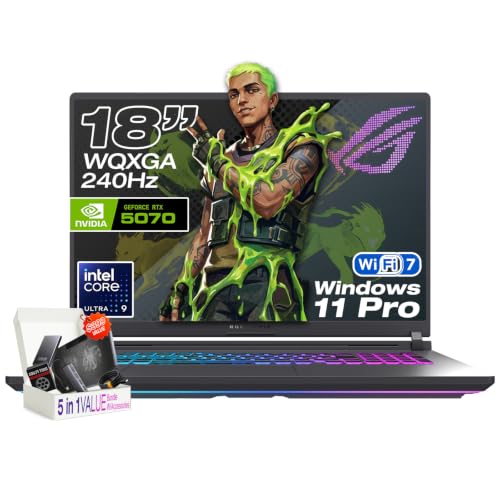 Image of ASUS ROG Strix G18 Gaming Laptop, Intel 24 Core Ultra 9 275HX, RTX 5070
