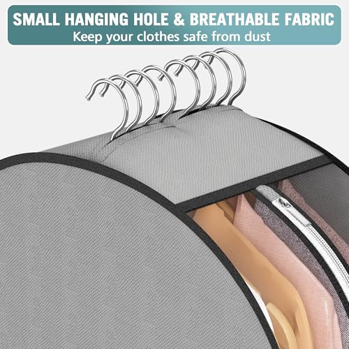 Liuoud 3-Pack Side-View Grey Garment Bags