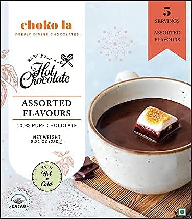 Image of Chokola Assorted Hot Chocolate Blend -250g |Cinnamon, Coffee, Dark & Milk Flavours | Instant Drinking Chocolate Mix with Cocoa Butter | Premium Cocoa Powder | 250g Each | Serve Hot or Chilled