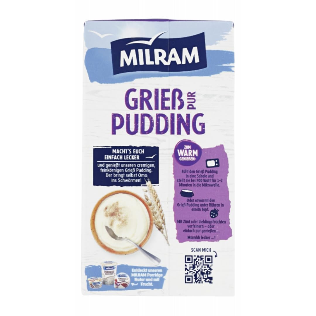 Milram Grießpudding Pur 1000 gramm x 5 STÜCK mit Pufai Grocery