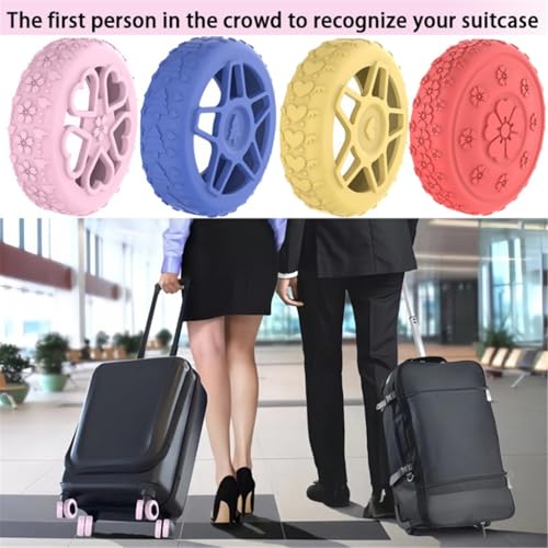 Luggage Wheel Covers Silicone Suitcase Wheel Protectors Flower Texture Reduce Noise Easy Installation for Travel 8Pcs3
