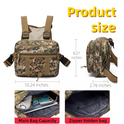 yuyingji Tactical Chest Pack & Chest Rig Bag for Hunting, Fishing, Hiking - Adjustable Lightweight Outdoor Harness Vest for Running, Travel and EDC - Versatile Chest Bag Pack with Secure Storage - Thumbnail 2