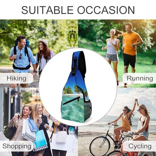 Bolso cruzado tipo sling blanco para senderismo y uso casual miniatura 6