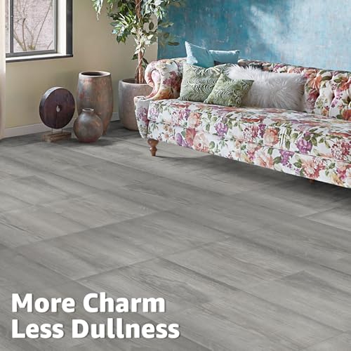 Image of Art3d 10-Pack Peel and Stick Vinyl Floor Tiles (10 Sq.Ft), Taupe Ash
