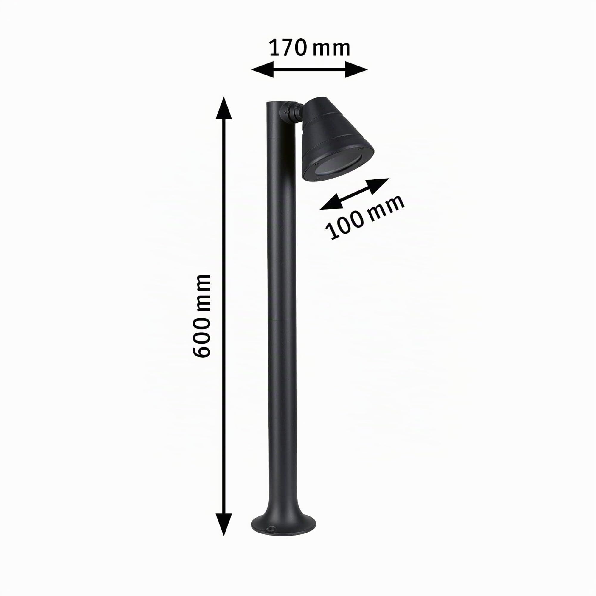 Paulmann 94735 LED Außenleuchte Pollerleuchte Trian seewasserresistent IP44 rund 600mm max. 35W 230V Anthrazit Aluminium Ohne Leuchtmittel GU10