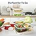 Heal Smart All Temp Food Storage Container, Glass Meal Prep Containers with Lids, Glass Lunch Boxes, Microwave, Oven,Dishwasher Friendly,BPA-Free,Ideal for Lunch, Meal Prep & Leftovers, 4 Packs