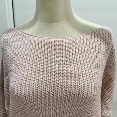 Image of Crew Neck Long Sleeve Sweater Mini Dress, Casual Knit Dress | Soft acrylic sweater mini with crew neck and long sleeves, cozy for winter, work, holidays and daily wear