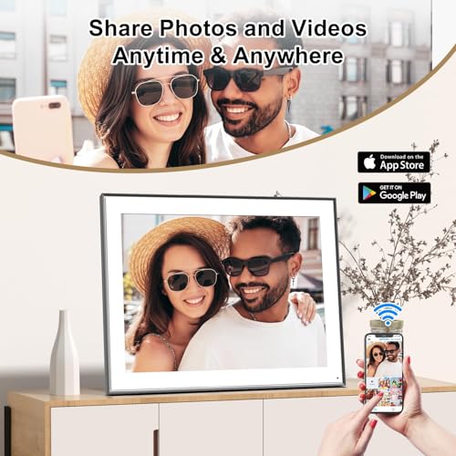 Image of Large Digital Photo Frame 16.2 inch-Digital-Picture-Frame - 32GB Dual-WiFi Digital Frame, No Touch Screen, Slideshow, Load Photo Video from Phone via APP Email, Free Cloud Storage, Gifts for Mom Dad