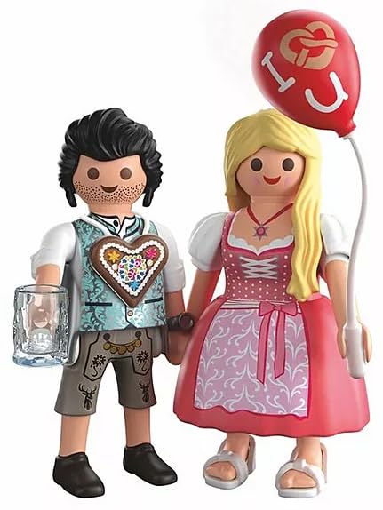 PLAYMOBIL 72094 Juego de figuras Oktoberfest con corazón de pan de jengibre y globo de corazón, traje tradicional bávaro, pradera, 15 piezas, para niños a partir de 4 años