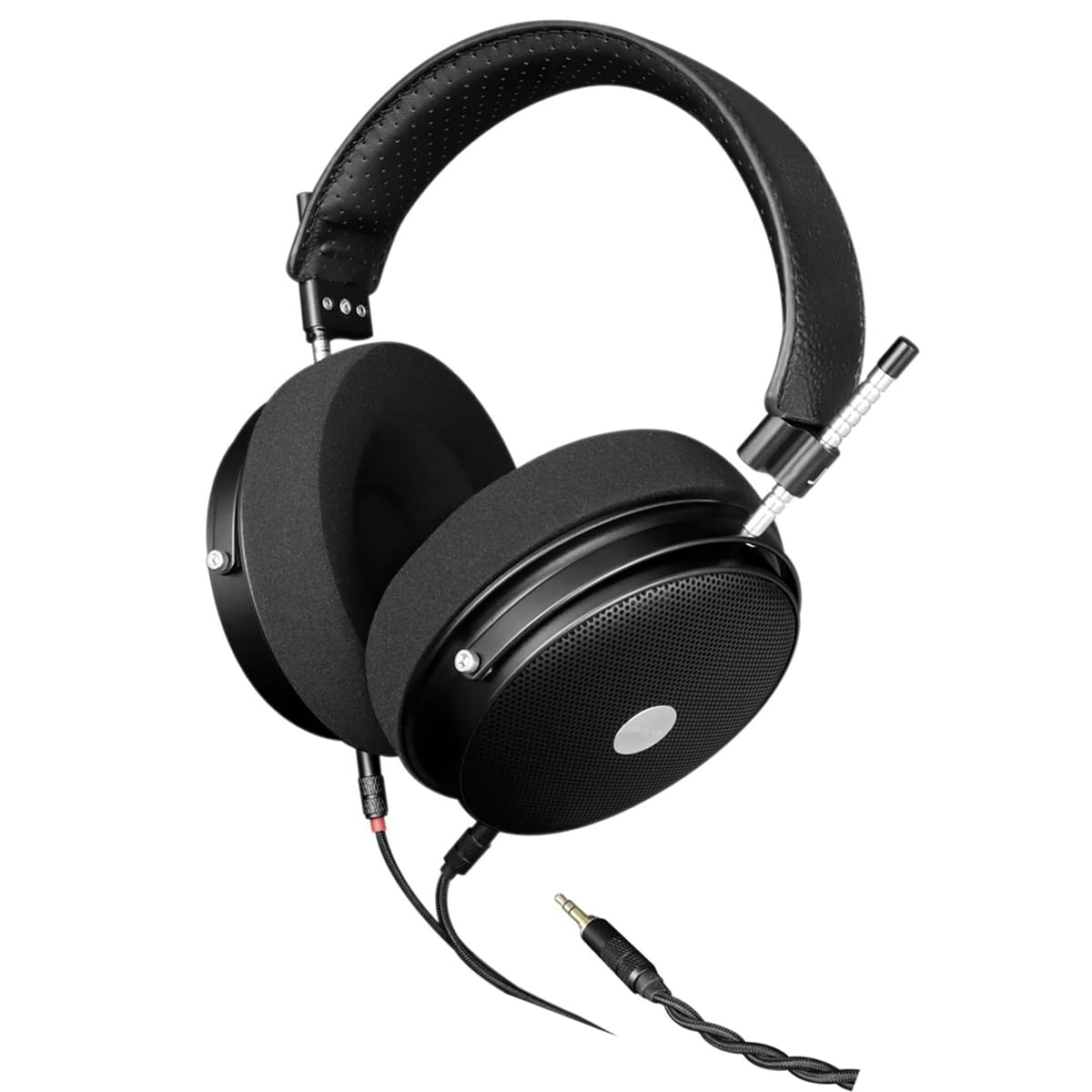 Auriculares de Nivel Profesional Ajustable portátil, Monitor de Estudio de Auriculares con Cable, Auriculares sobre la Oreja, Conductores de 70 mm, HiFi Stereo, Aislamiento de Ruido,Negro