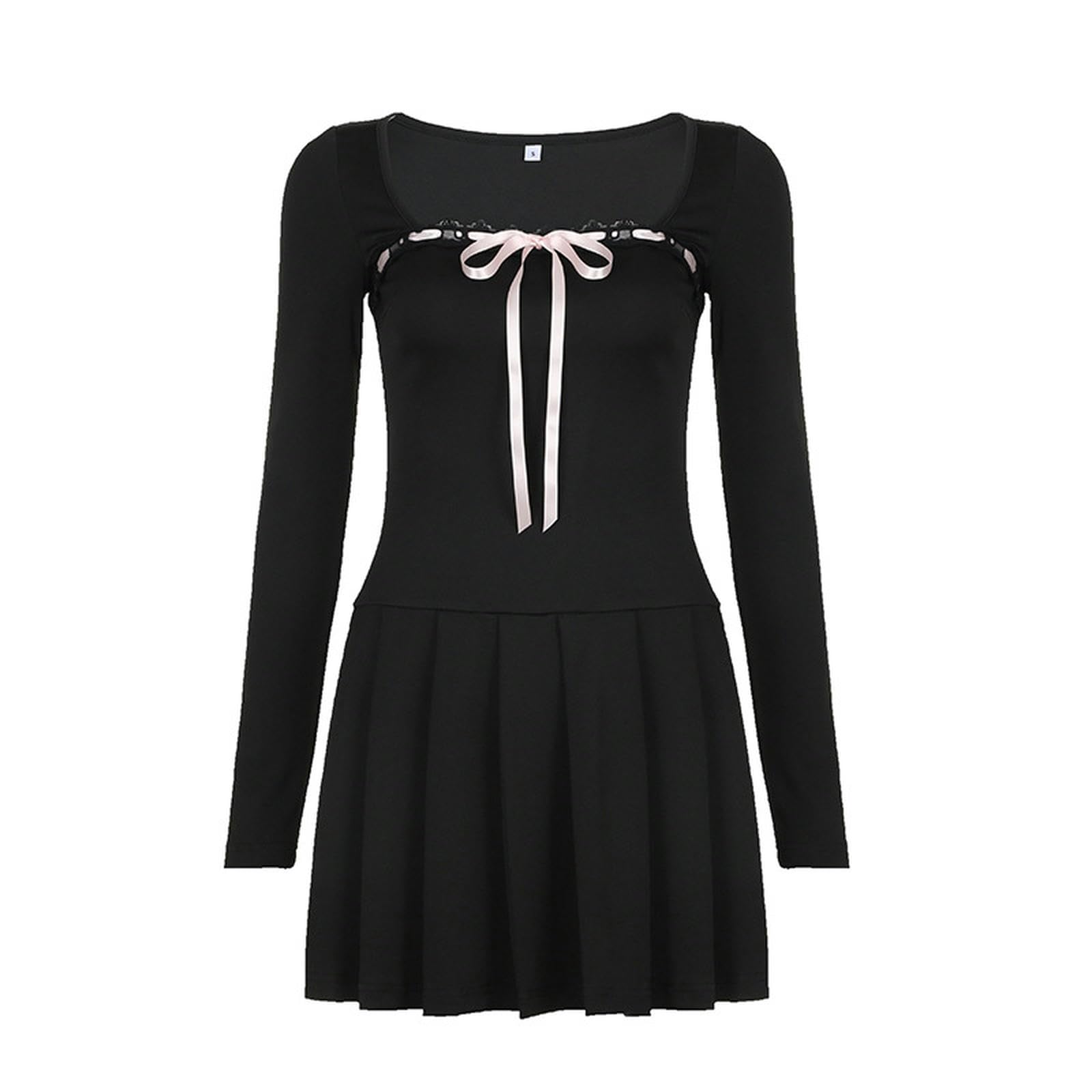 Robe noire avec nœud papillon moulante et plissée pour sublimer vos courbes
