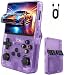 Handheld Retro Spielkonsole 3,5 Zoll IPS HD Bildschirm, Tragbare Retro Konsole mit Dual Joystick, Klassische Videospiele, Portable Spielekonsole für Zuhause und Unterwegs (Rauchlila)