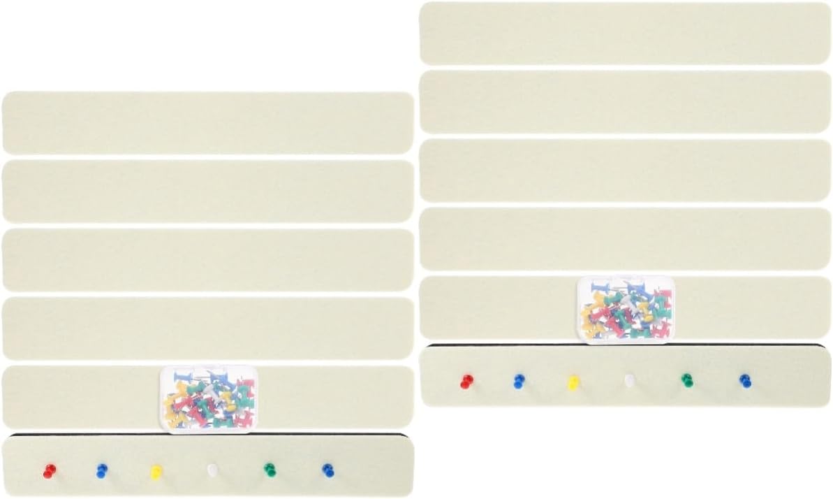 2sets Felt Pin Board Strips Self-Adhesive Notice Boards for Wall Decoration Easy Installation for Office Home Organization for Goal Setting and Planning