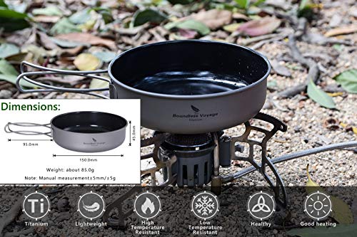 Boundless Voyage Titanium Non-Stick Pan With Folding Handle Ceramic Coating Frying Pan Outdoor For Camping Picnic Hiking Bbq Cookware A-Ti2062C #TOP27