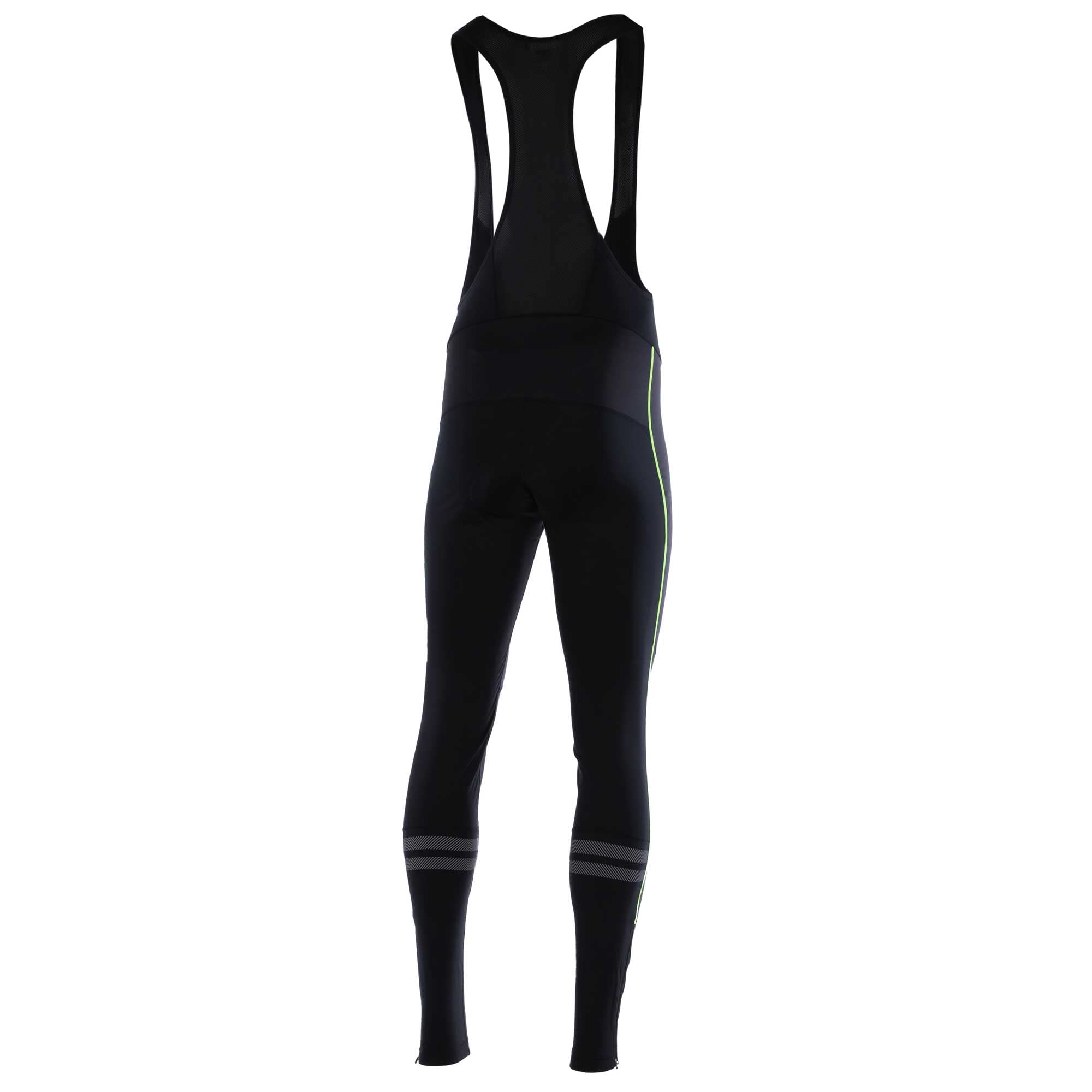 Airtracks Herren Winter Thermo Fahrradhose Lang mit Trägern Pro Line II Trägerhose BIB Radhose Träger Radlerhose gepolstert- Atmungsaktiv - Reflektoren