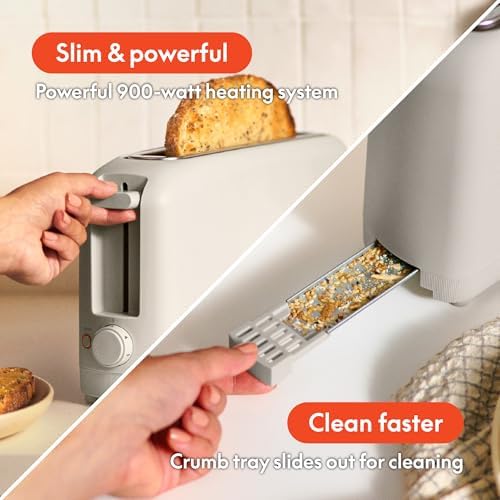 bella Fits-Anywhere™ Slim Toaster, 2 Slice Extra Long & Wide Slot, Oatmilk - 4