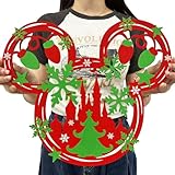 Christmas Door Decorations Mouse Wooden Hanging Sign Red Christmas Ornaments Welcome Sign for Front Door Wall Hanging Sign for MAS Party Supplies Indoor Outdoor