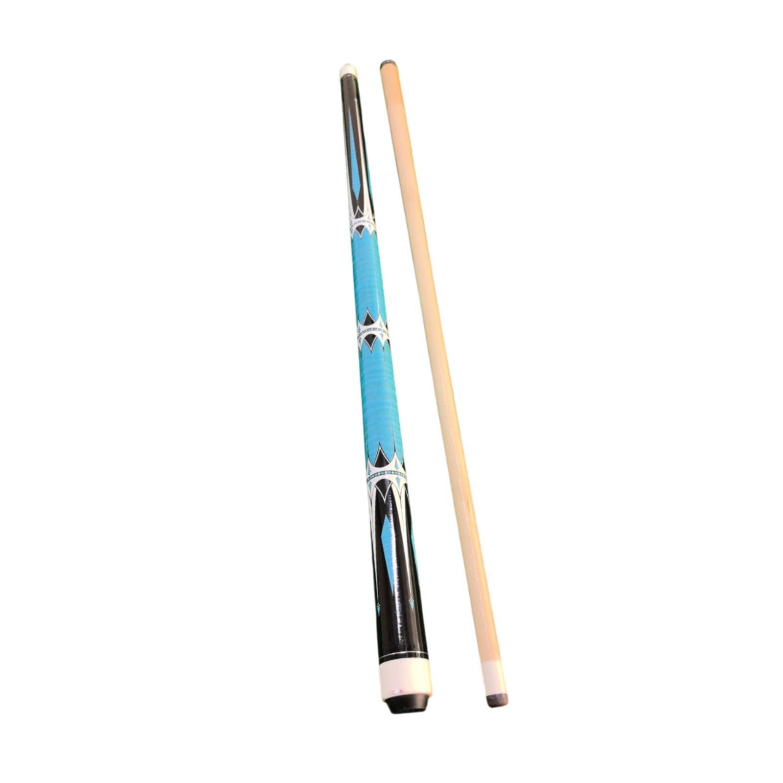 Hellery Pool Cue Stick 1/2 Split Wood for Home And Bar Use 145cm with 13mm Tip, Blue