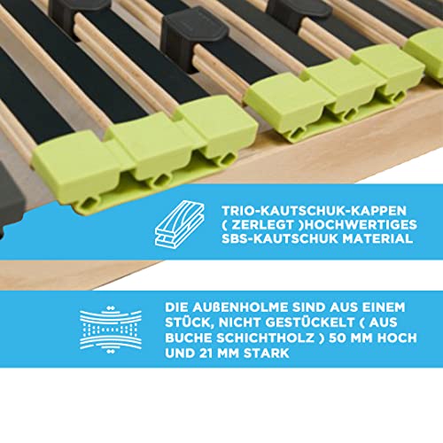 Lattenrost DaMi Relax 70 x 200 cm – 7 Zonen Lattenrahmen aus Buche
