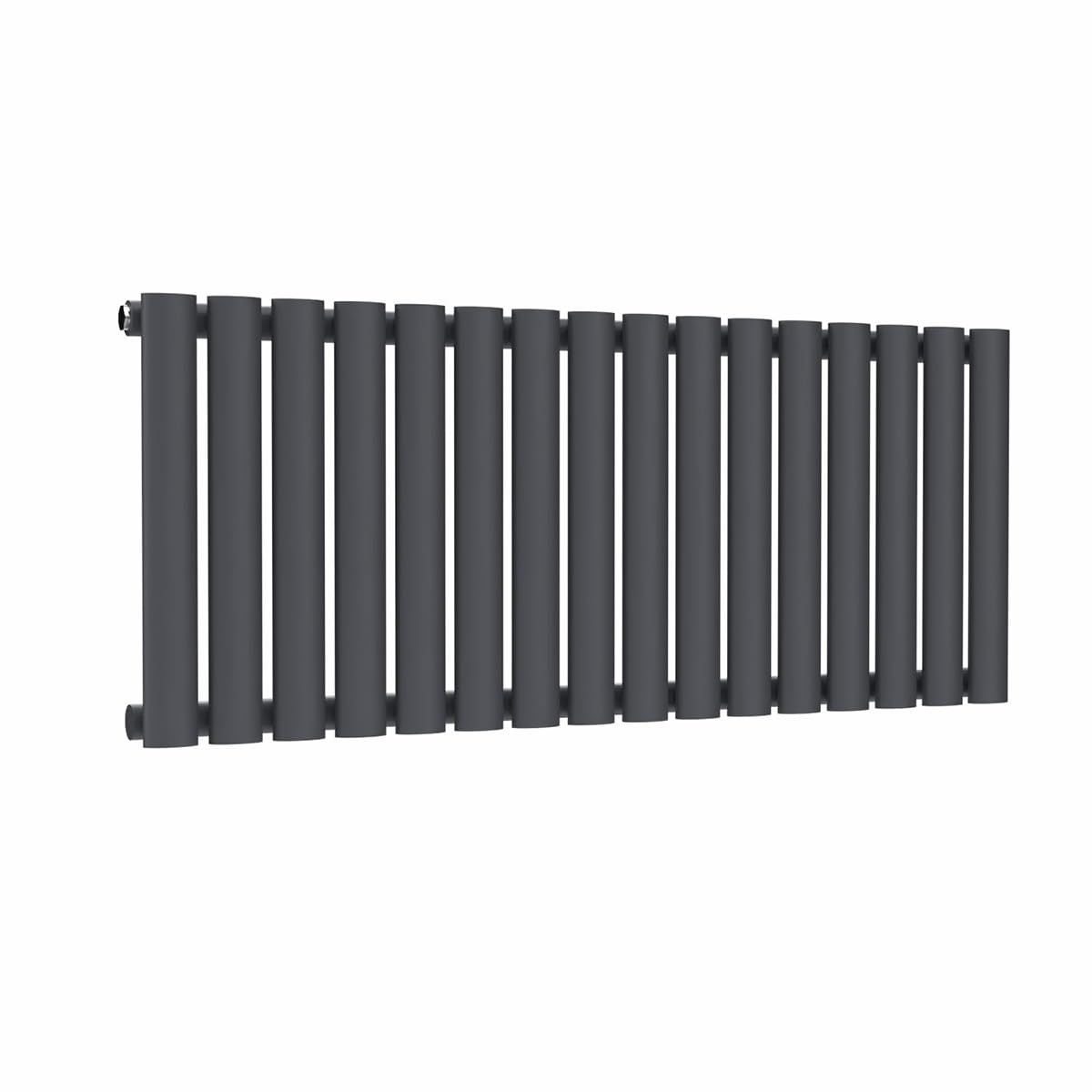 Lux Heat Anthracite Grey Oval Horizontal Single Panel Designer Radiator 400Mm (H) X 960Mm (W)