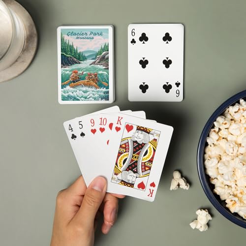 Lantern Press Glacier Park Montana Baraja Poker 52 Cartas miniatura 2