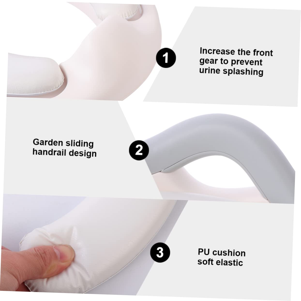 Asiento de Entrenamiento para Inodoro para Niños Pequeños Blanco | Plástico Asas de Agarre, Uso y Base Antideslizante, Formato Portátil para Etapa