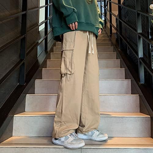 Men's Cargo Pants with Chain Goth Relax Fit Sport Joggers Cotton Cargo Sweatpants Trousers Long Pants4